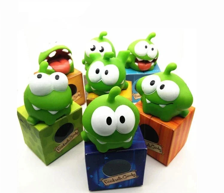 Random 1 piece om nom Frog Cut The Rope Action Figure Toys With Sound New in box Hot sale Toys for children kids Christmas gift