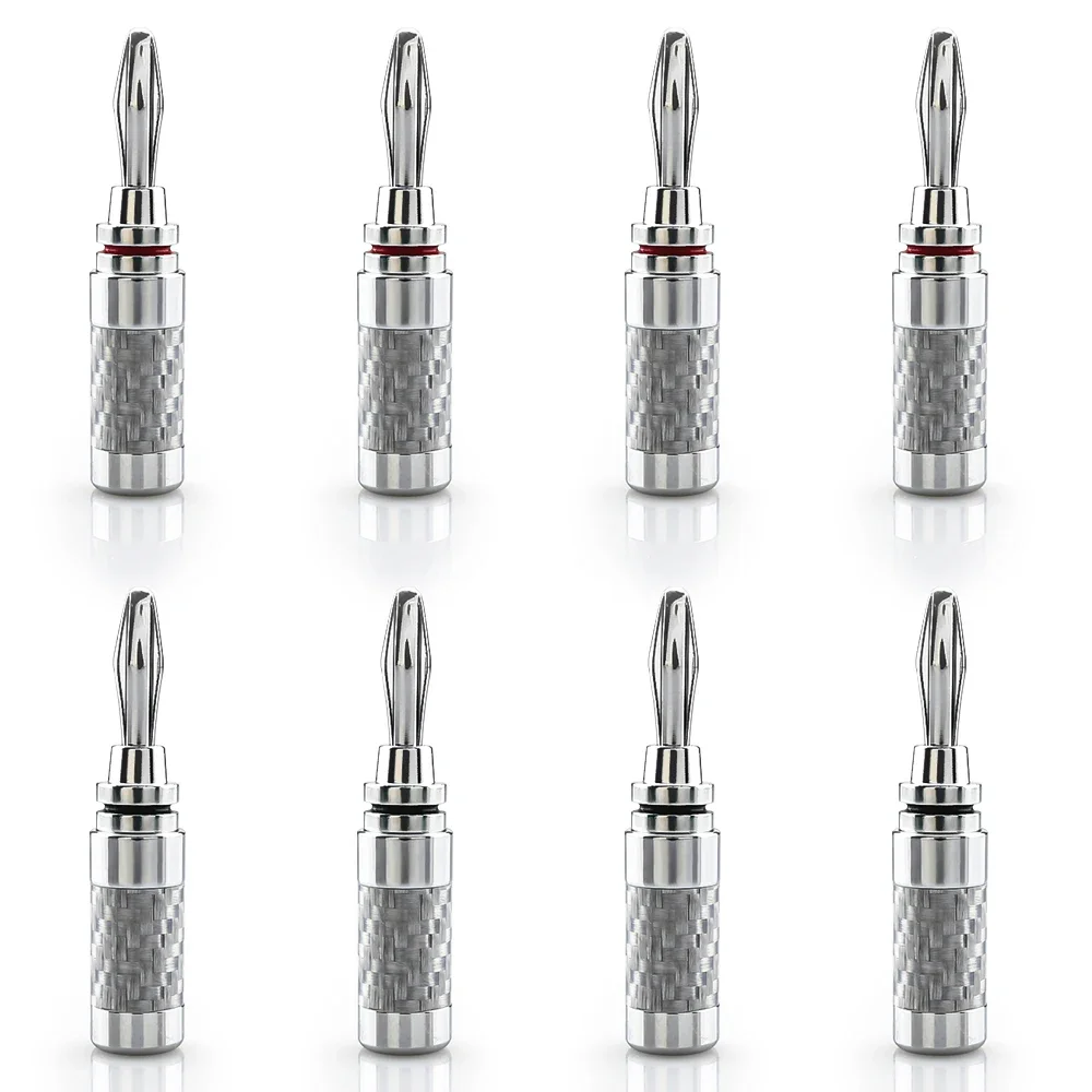 Carbon Fiber Banana Connector Speaker Plug Rhodium Plated Banana Plugs Acoustics Terminals Audio Video Speaker DIY Connectors