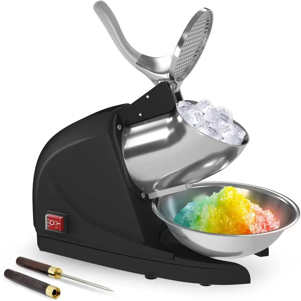 

Машина для приготовления льда (кранолайзер) 380 Вт, с 3 лезвиями из нержавеющей стали, электрическая дробилка для льда, производительность 127 кг/ч, для дома и коммерческого использования