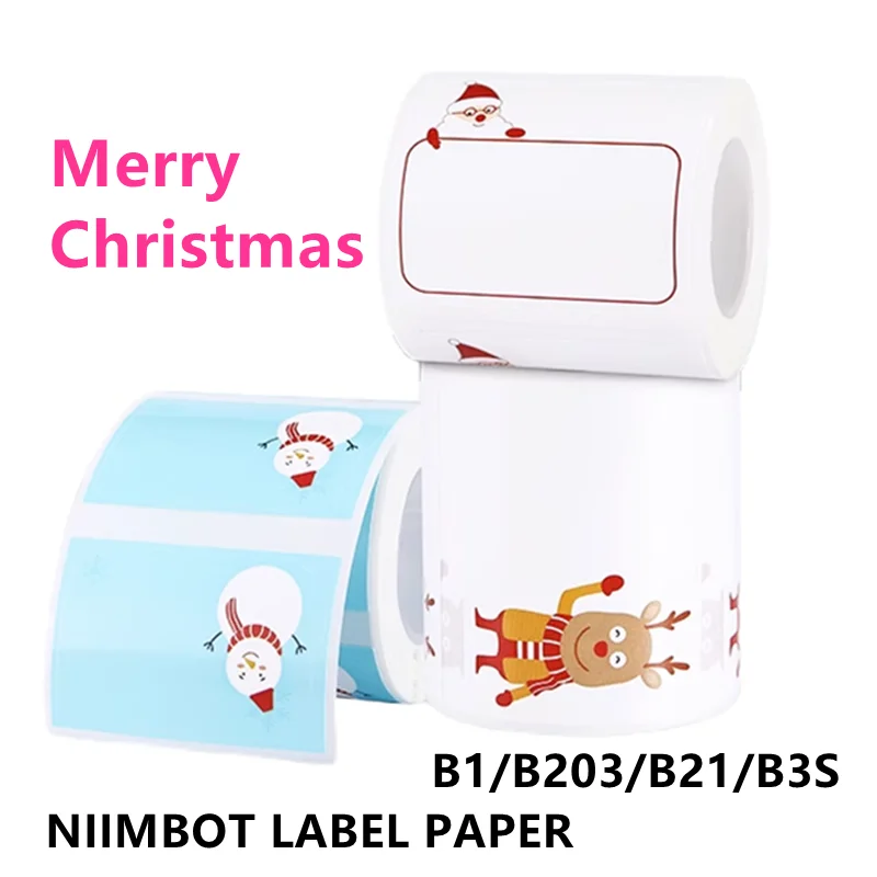 NIIMBOT Christmas Holiday Thermal Label Paper for use in B21 B3S B1 B203 Label Printer Auto Adhesive Paper Home Decoration Label