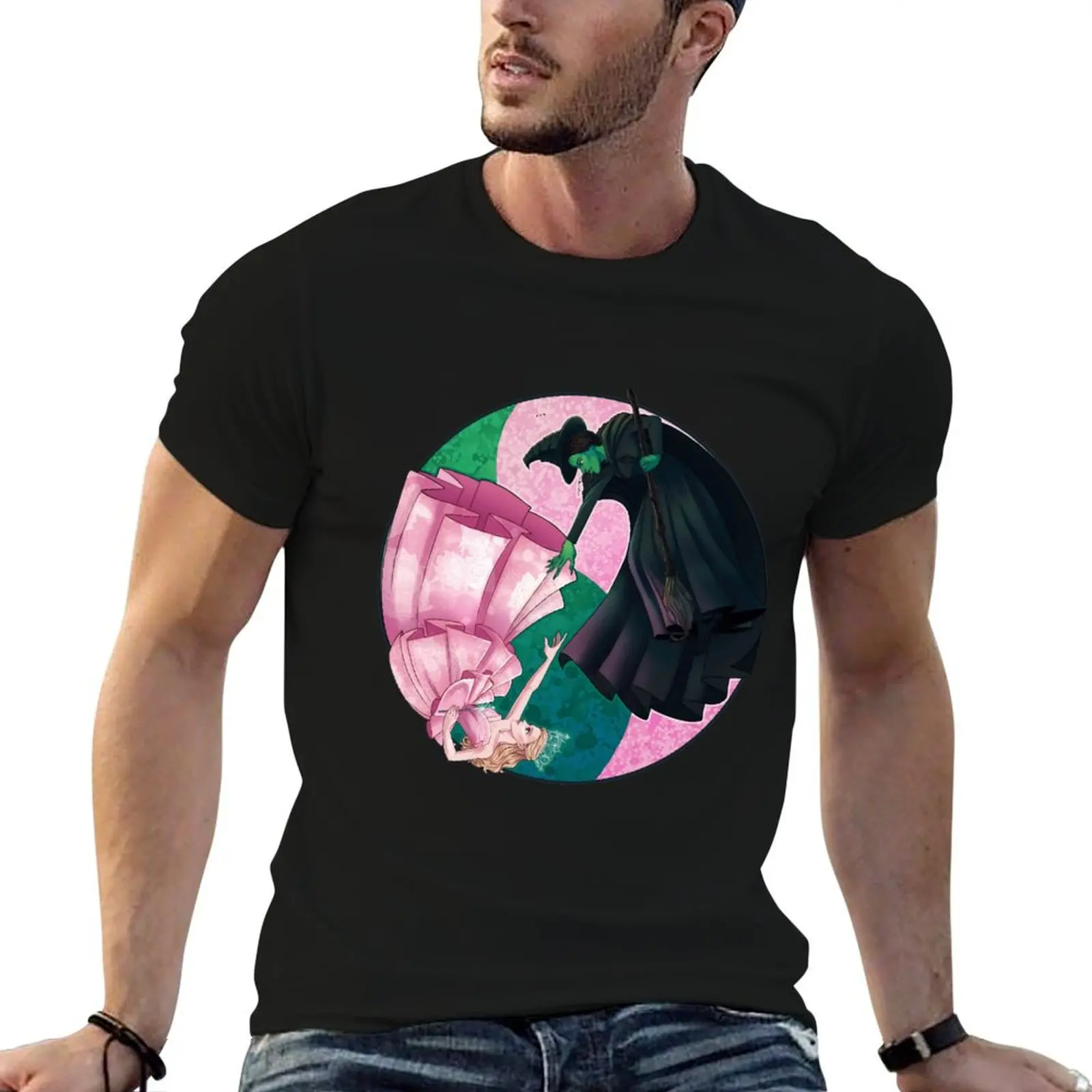 

Wicked Movie Glinda and Elphaba T-Shirt t shirt man luxury t shirt man cotton T-Shirt