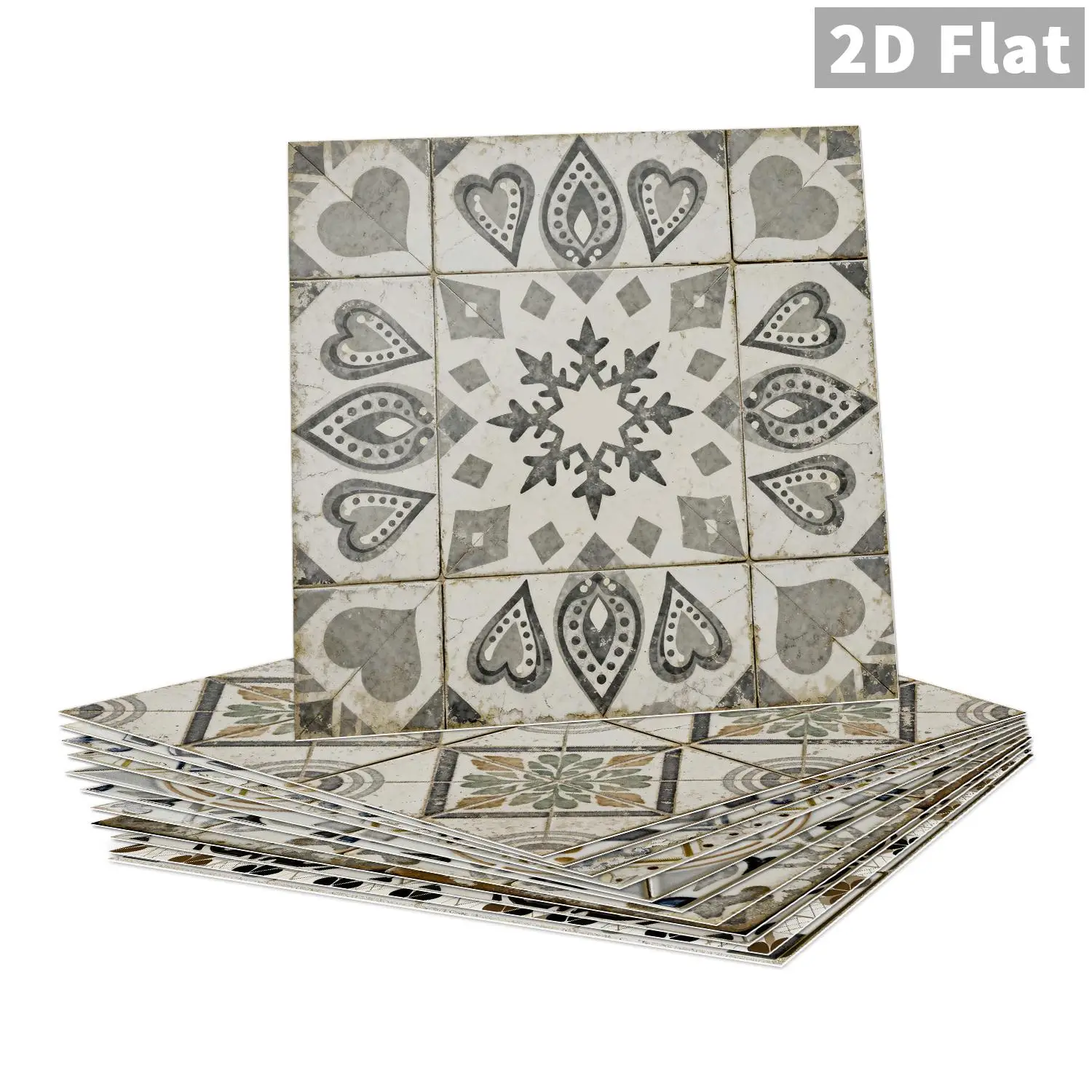 

36 flower tile stickers, self-adhesive waterproof wall stickers, suitable for kitchen and bathroom background decoration