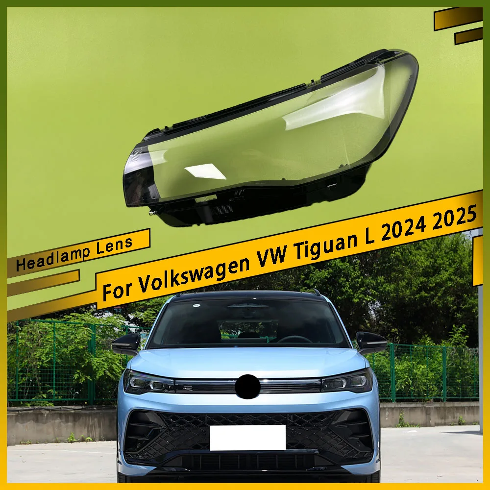 

For Volkswagen VW Tiguan L 2024 2025 Headlamp Cover Transparent Lampshade Headlight Shell Plexiglass Replace Original Lens