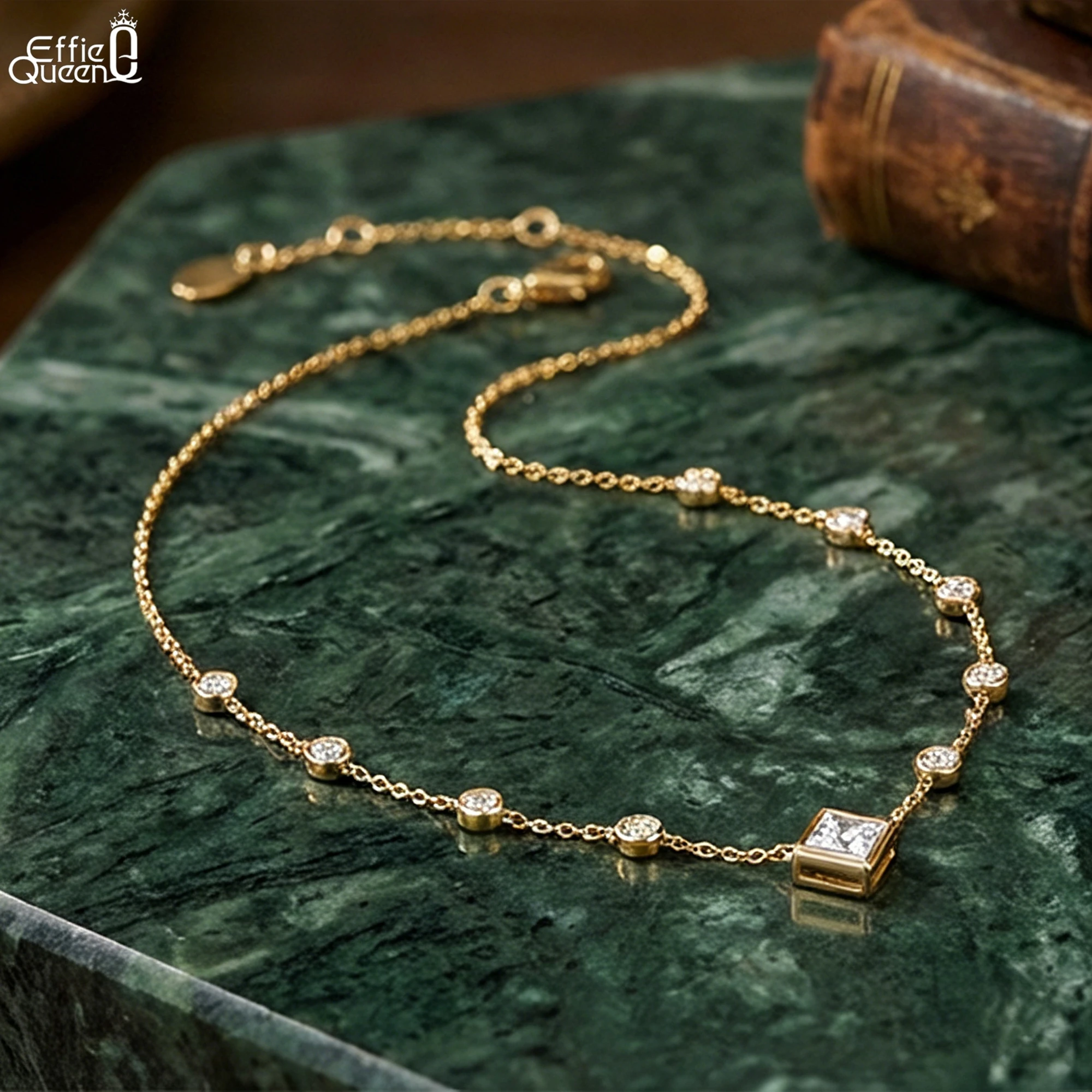 

Ожерелье-чокер EFFIE QUEEN из 100% серебра S925 с позолотой 14 карат, с цирконием круглой огранки, роскошное ювелирное украшение для женщин и мужчин, для свадьбы и вечеринок, BQN01