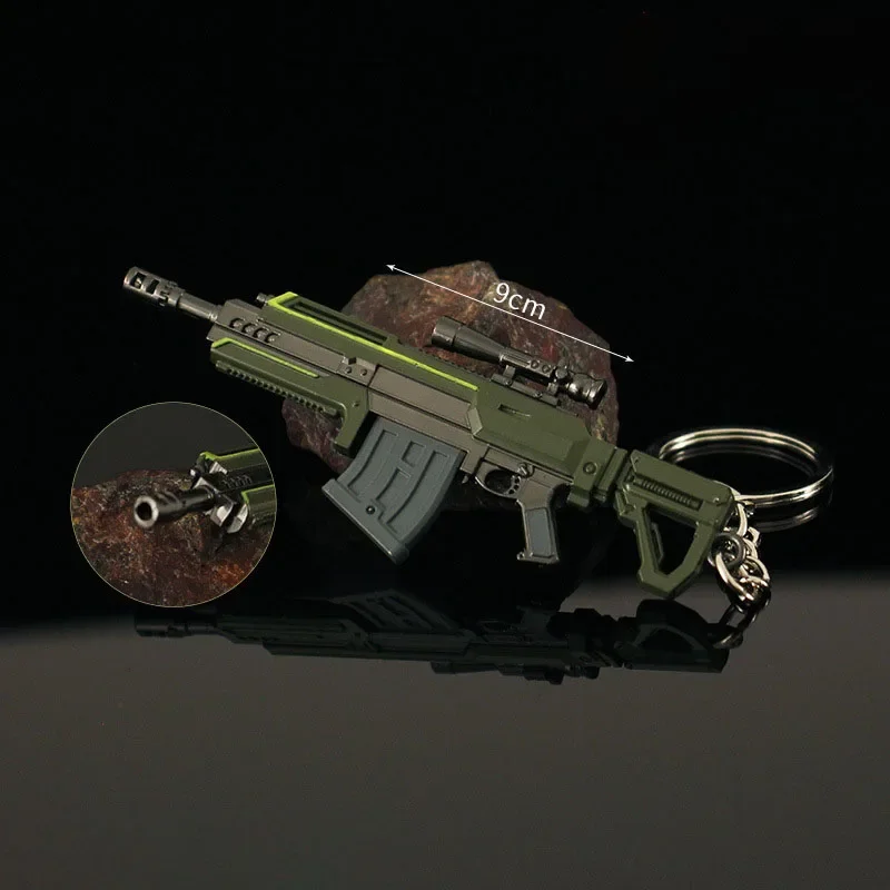 Helldiver 2 Guns Series 9cm Mini R-36 Gun Keychains Alloy Model Pocket Weapon Accessories Bag Key Ring Metal Toys Gifts Boys