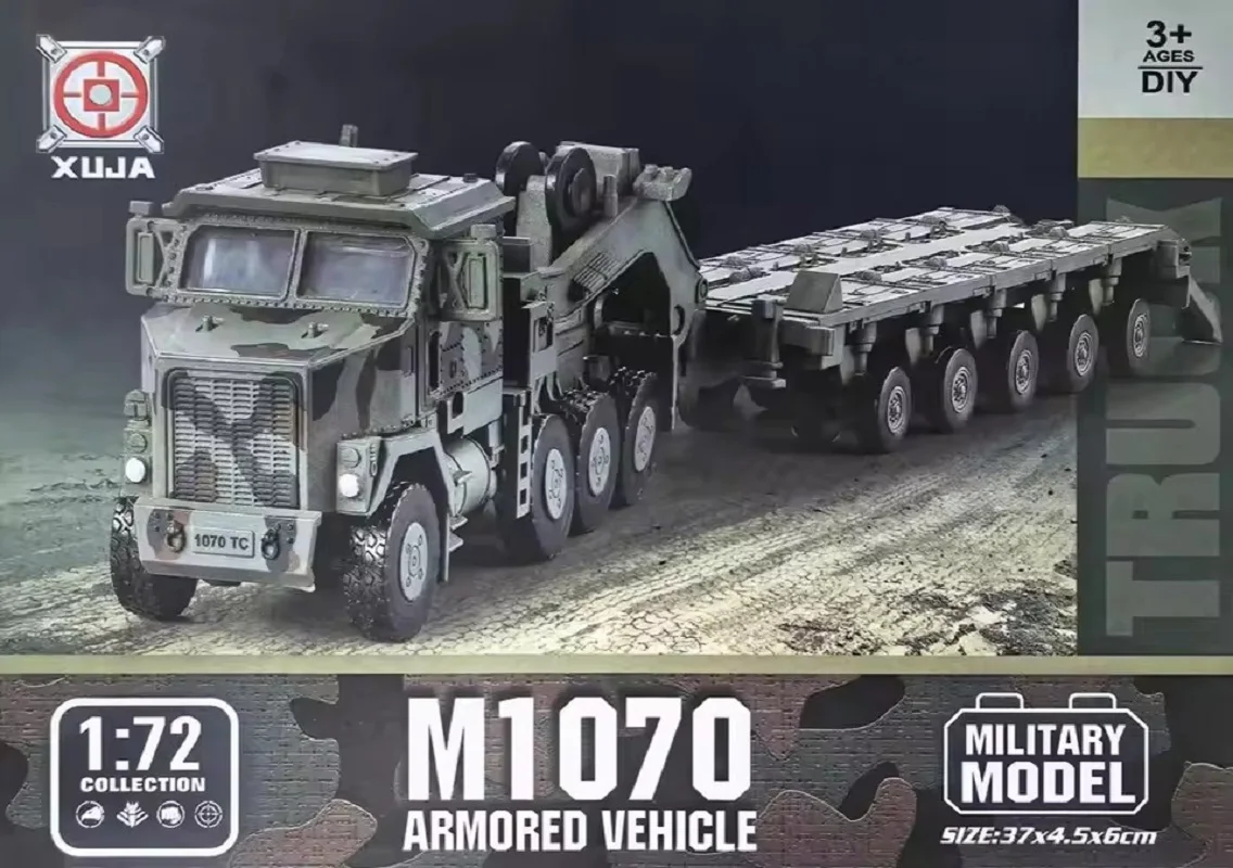 مقياس 1:72 مركبة M1070 مركبة مواصلات اللبنات تجميع اللعب نموذج سيارة ABS المواد عناصر ديكور المنزل لعشاق