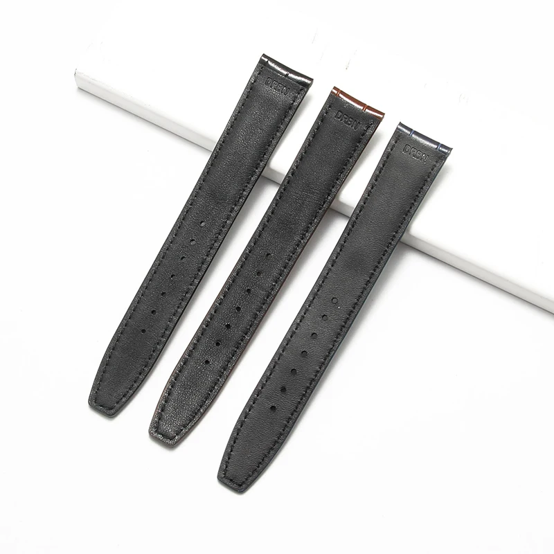 حزام ساعة من جلد التمساح عالي الجودة بتصميم واجهة منحنية لساعة IWC Portugieser Portofino قابل للتنفس وصديق للبشرة