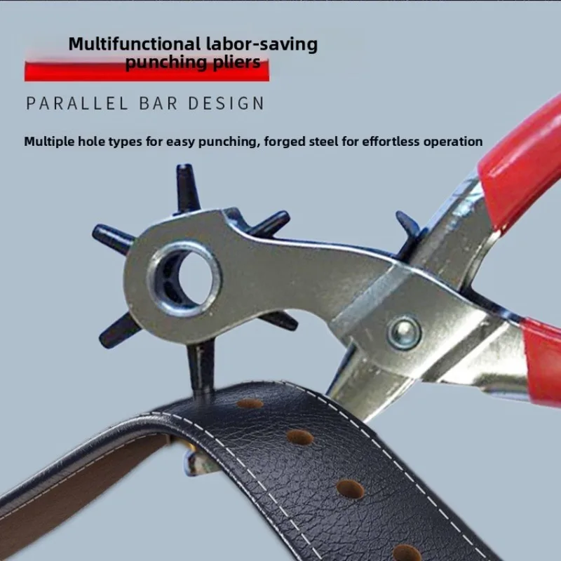 Leather Punch, 6-Size Rotating Belt Hand Hole Punch, Multi-Size Home DIY Easy, Suitable for Belt Leather Crafts