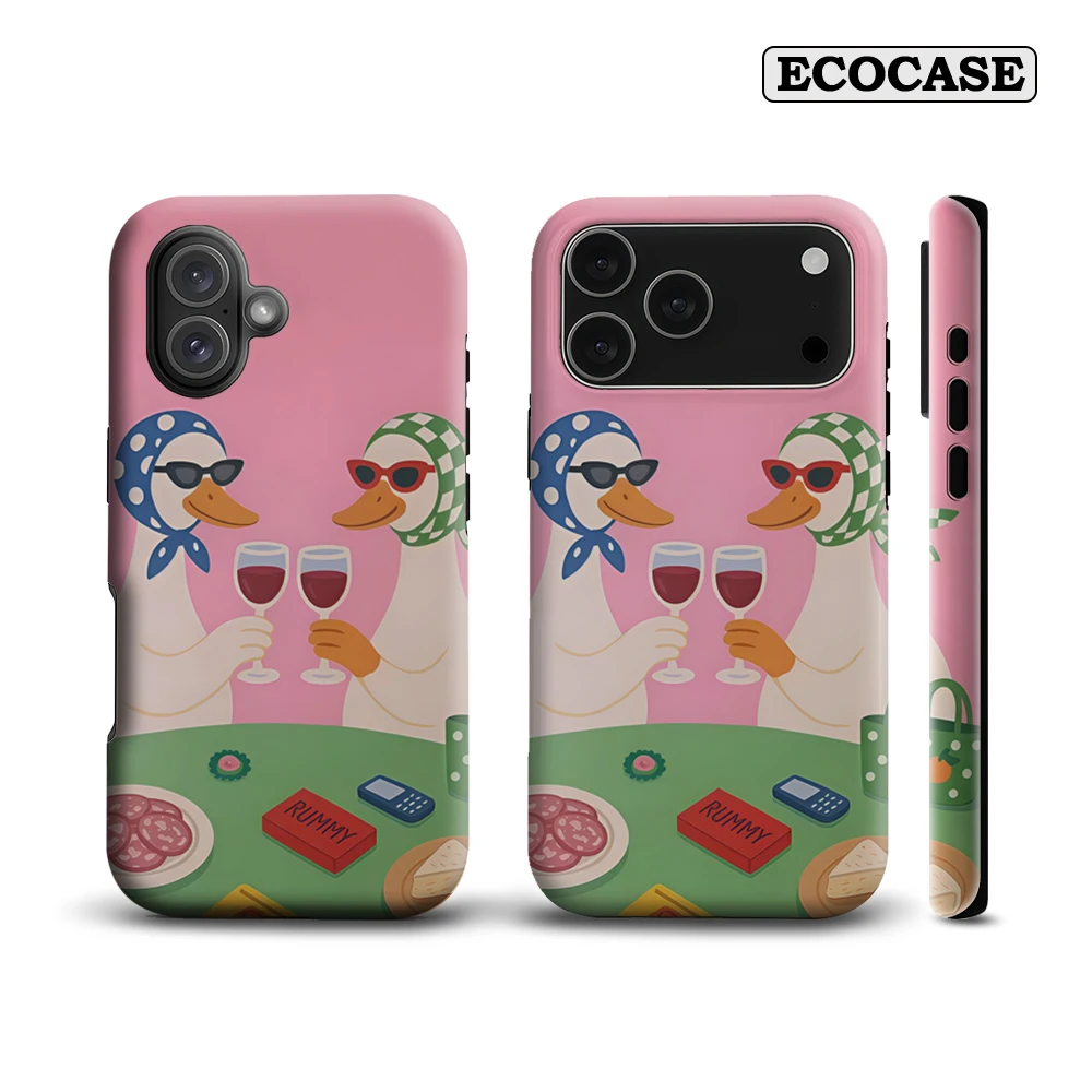 Chic Ducks Wine Night IPhone 17 Must-Haves Handyhülle für IPhone 17 16 15 14 13 12 Pro Max Plus Doppelschichtige Rückseite