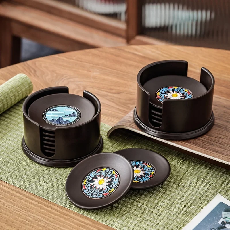 Kung Fu Tea Cup Coasters Household Kitchen Japanese Zen Heat Insulating Coasters Teaware Accessories Round Single Cup Mat