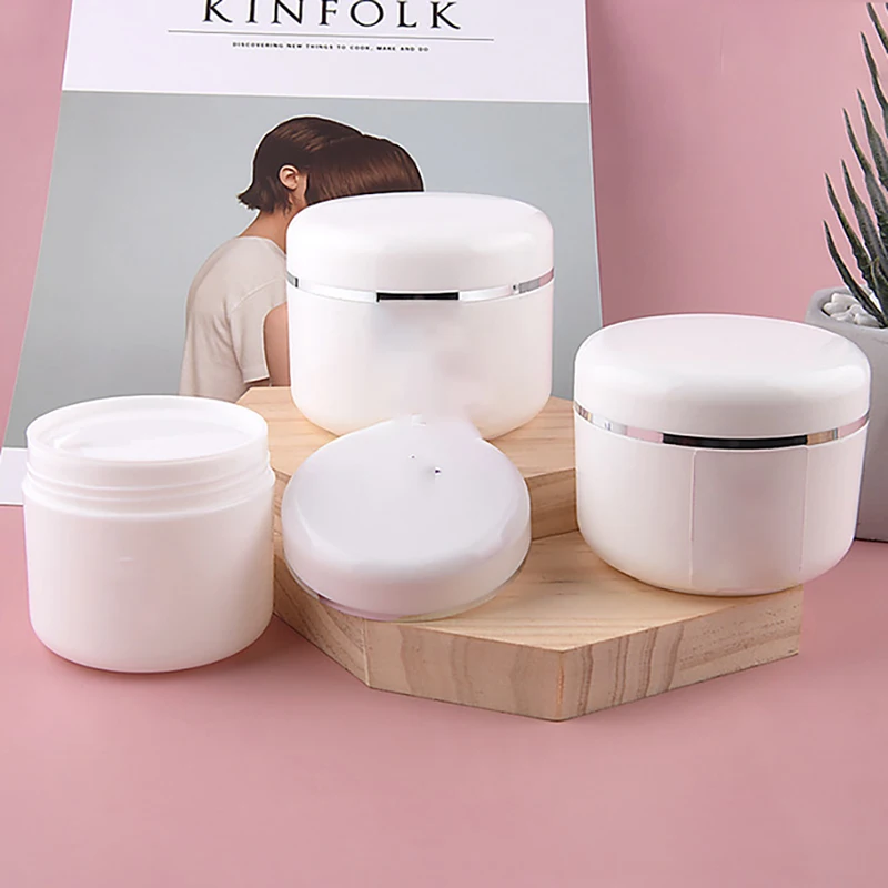 زجاجة صابون بلاستيكيّة يُمكن إعادة ملئها زجاجات سفر لوشن كريمي للوجه مستحضرات تجميل حاوية أبيض تجميل فارغ جرة 20g/30g/50g/100g/150g/250g