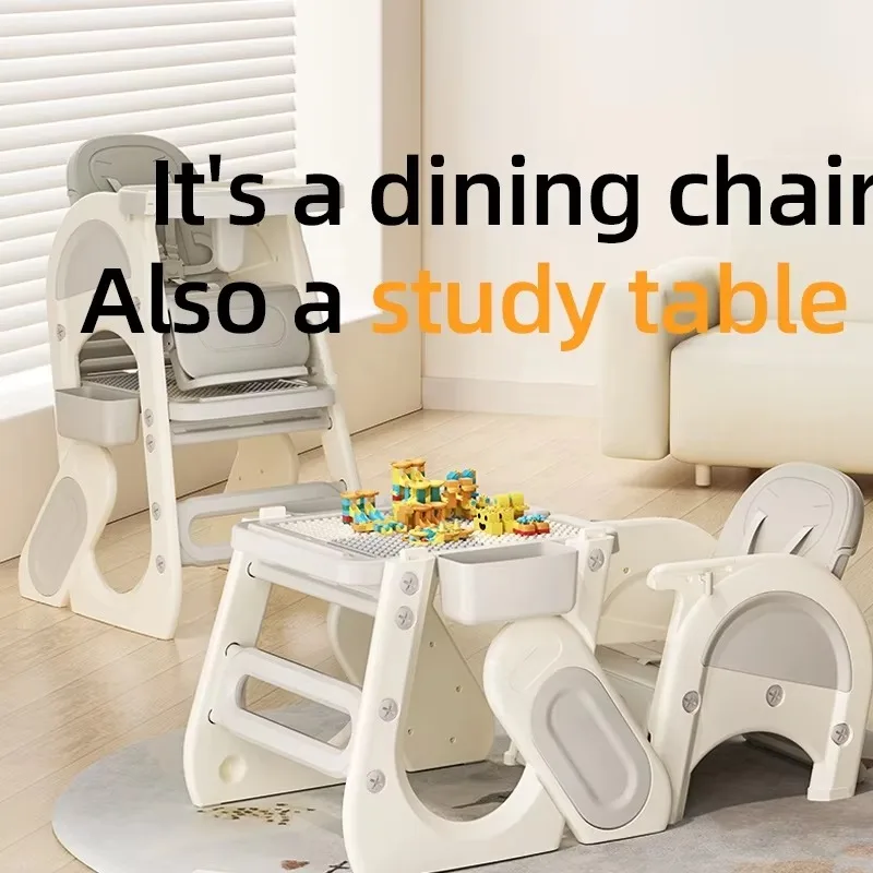 Children's Dining Plastic Adjustable Baby High Chair Feeding 3-in-1 Multifunctional Baby Feeding Chair