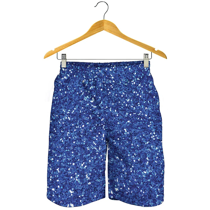 Full Print Sequins glitter Graphic Beach Shorts For Men Women Casual Oversized Board Shorts Summer Quick Dry Short Pants