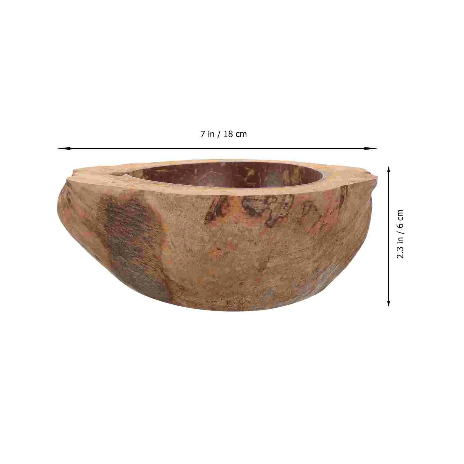 Natural Coconut Shell Scented Cup Hainan Old Bowl Dried Fruit Plate Coconuts Decor Round Banquet