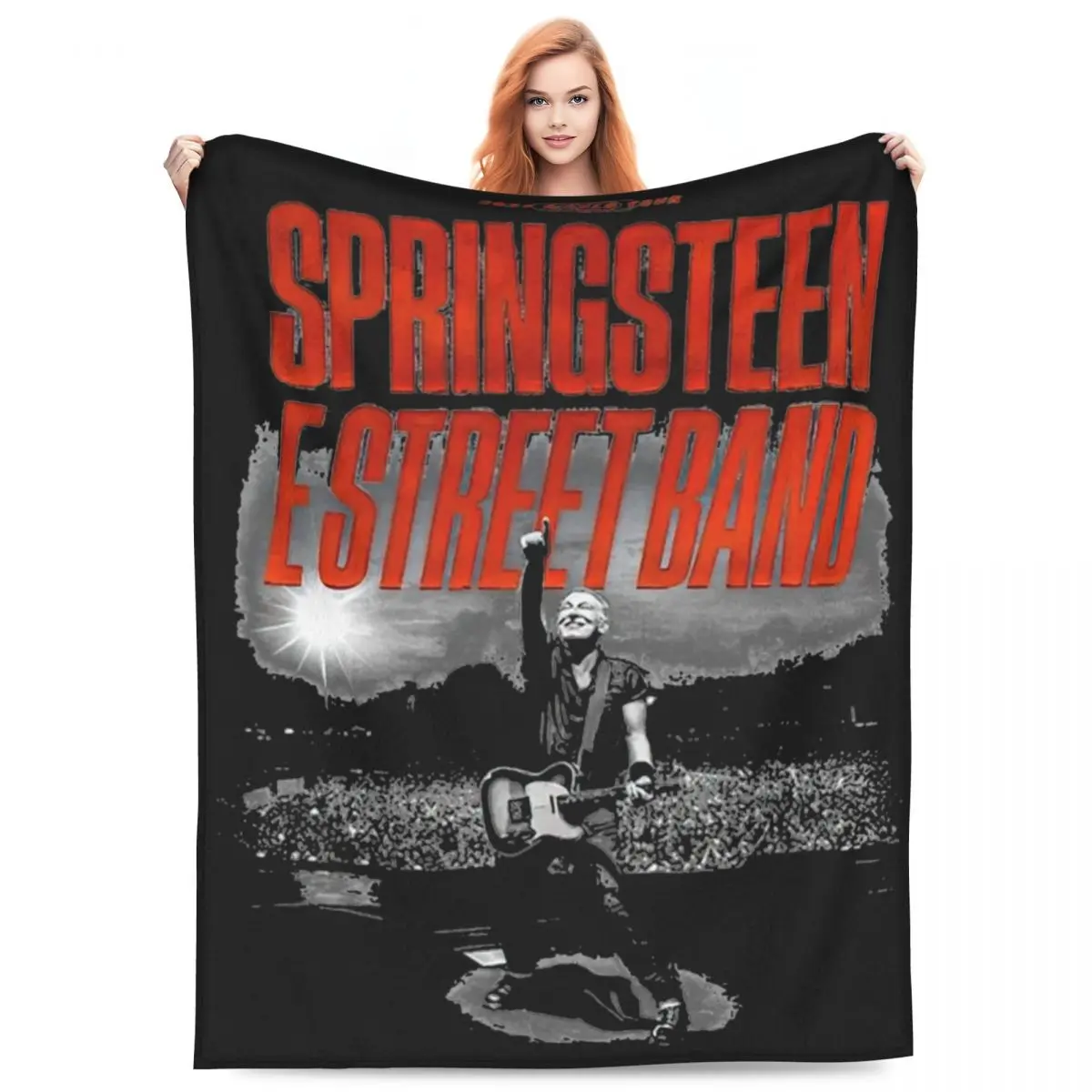 Bruce Springsteen 2024 World Tour Blanket Flannel Bedding Born in The USA Throw Blankets Comfortable Lightweight for Outdoor