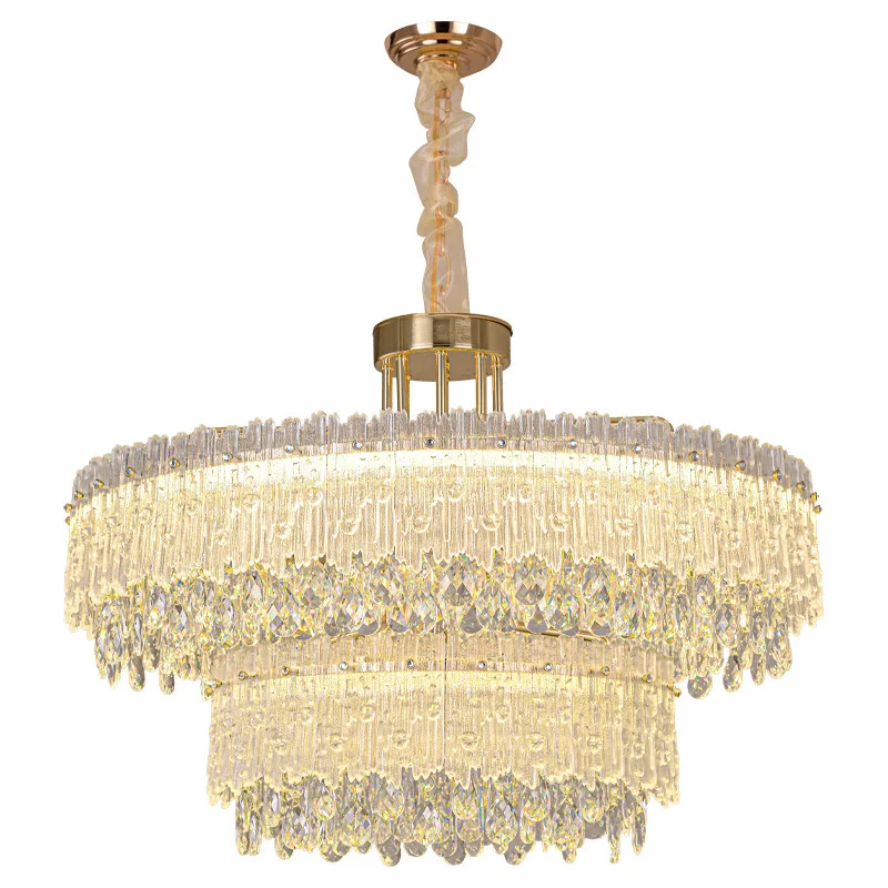 

Modern light luxury crystal chandelier, luxury atmospheric living room light, simple modern Italian dining room bedroom light