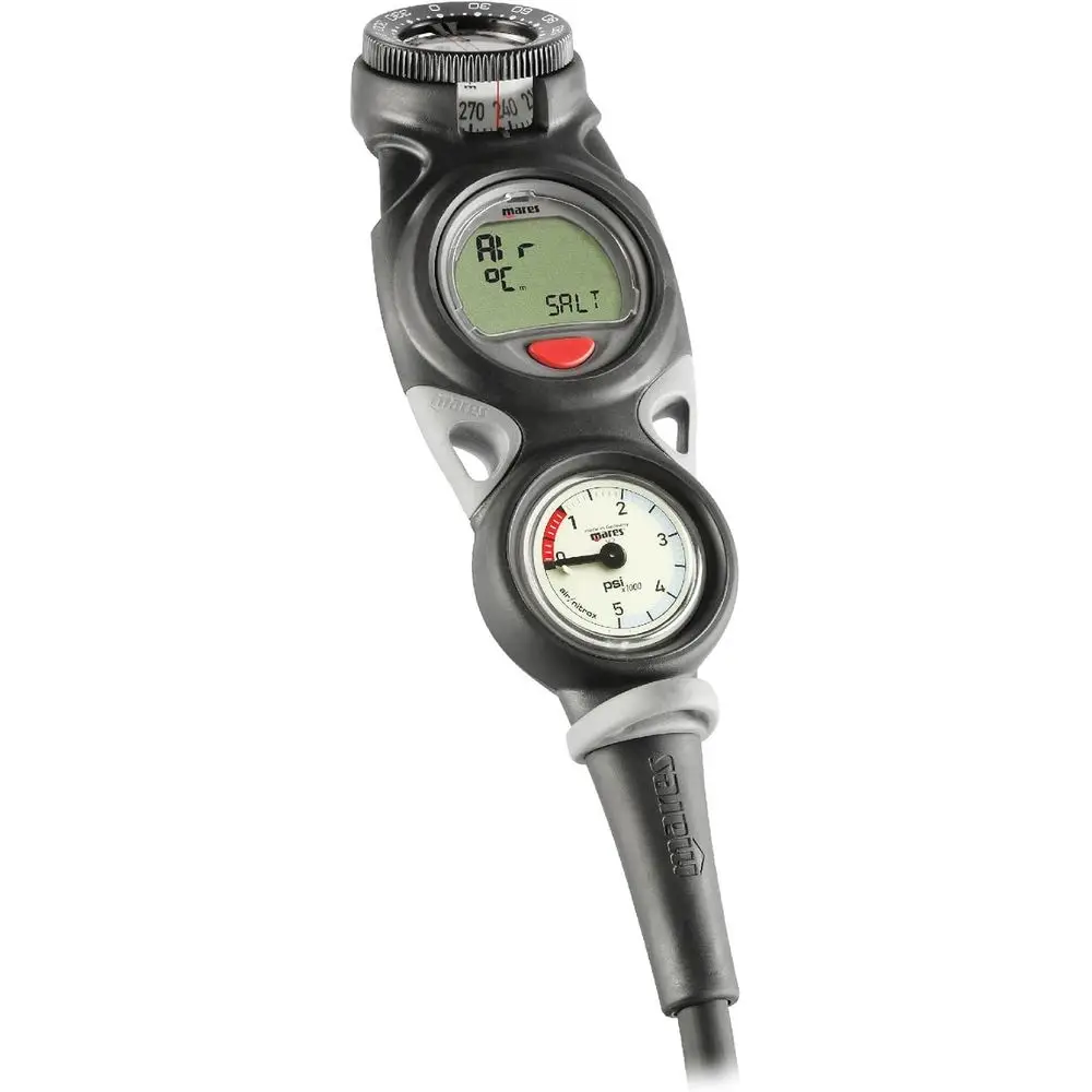 

Diving Computer with Compact Pressure Gauge and Integrated Angle Compass