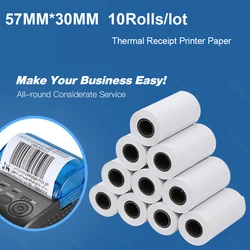 58*30mm Thermal Paper Rolls White for Children Camera Instant Printing 57MM Photos Printer Replacement Papers for POS Printer