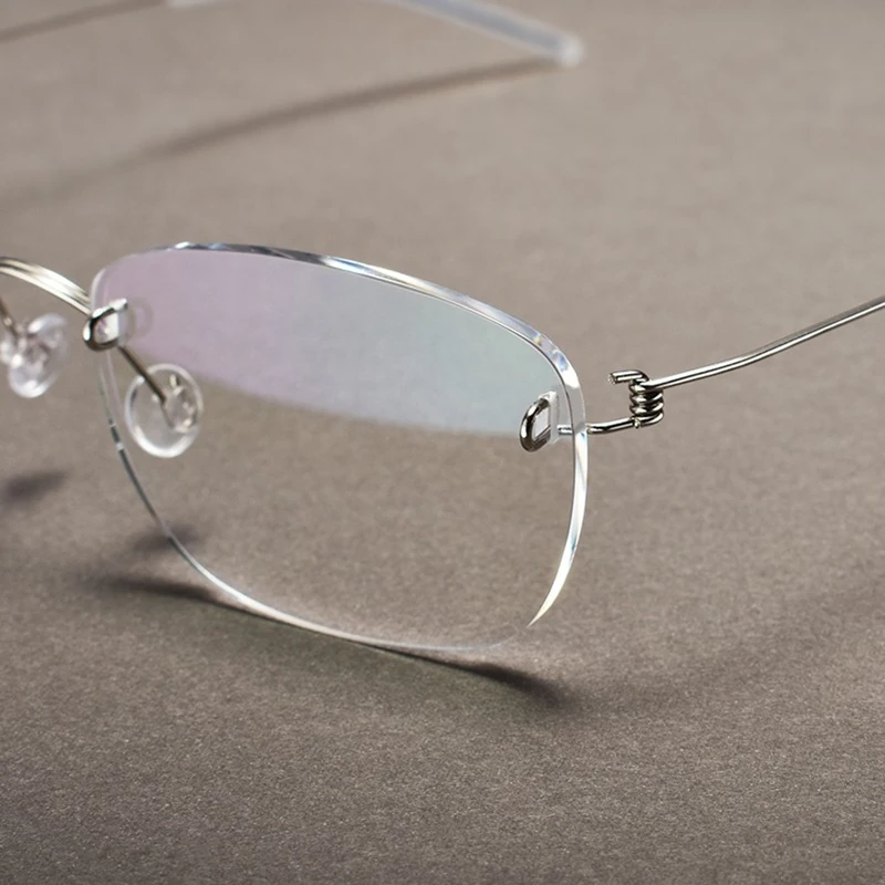 

Denmark Brand Square Rimless Spectacle Frames Handmade Glasses Frames Fashion Screwless Design Men's Women Ultralight Eyeglasses