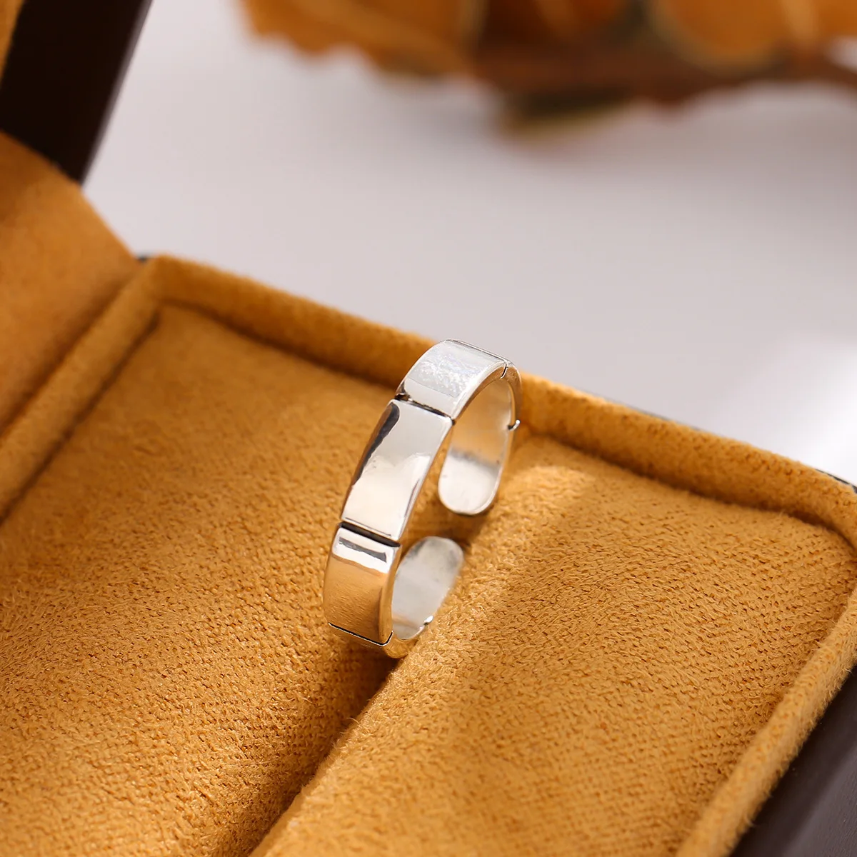 جديد بسيط موضة ريترو هندسية شخصية الخيزران 925 فضة مجوهرات نبات حلو رائعة افتتاح خواتم R264