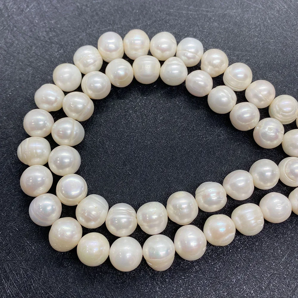 100% Natural Freshwater Pearl Beads Grade A 9-12mm Nearly Round Bead for DIY Jewelry Making Earring Necklace Punch Loose Spacer