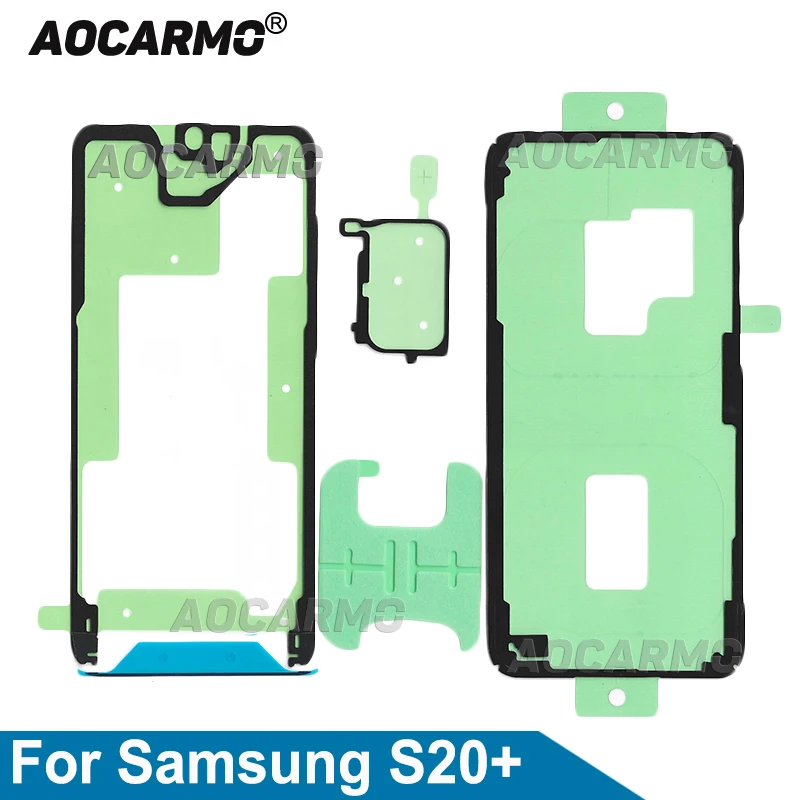Aocarmo Taśma do ekranu LCD Samsung Galaxy S20+ Plus, naklejka na baterię, osłona, ramka, obiektyw aparatu, wodoodporny klej.