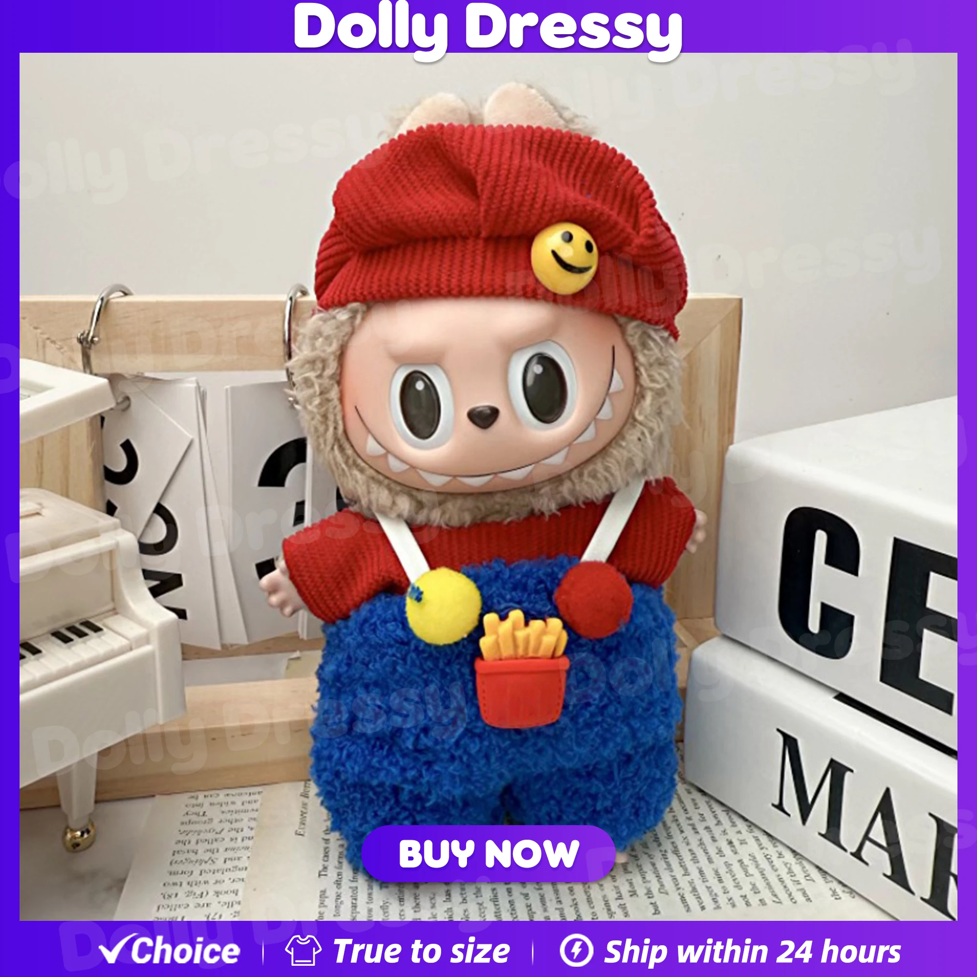 

Doll Clothes Labubu Clothing Designer for 15cm 17cm Dolls Trendy Cute Diverse Styles 2025 Clothing McDonald Labubu Accessories
