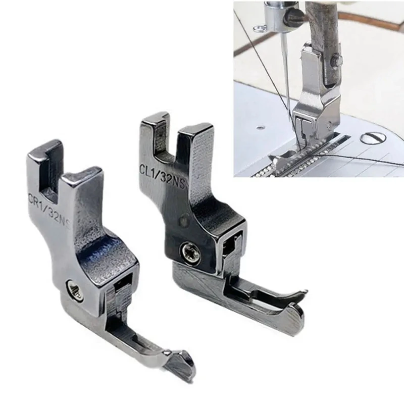 2Pcs Narrow Guide Presser Foot Industrial Lockstitch Sewing Machine Feet Zipper Universal Presser Feet