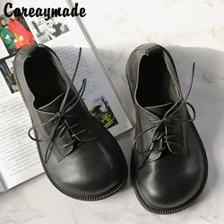 Careaymade-Genuine Leather Handmade Women's shoes comfortable soft leather winter Plush lace up casual warm men's shoes big size