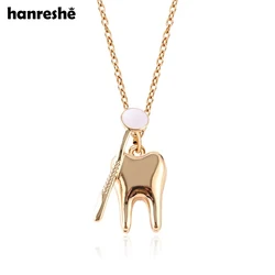 Hanreshe Classic Tooth Pendant Necklace Creative New Dental Dentist Doctor Nurse Jewelry Teeth Necklace Gifts Collection