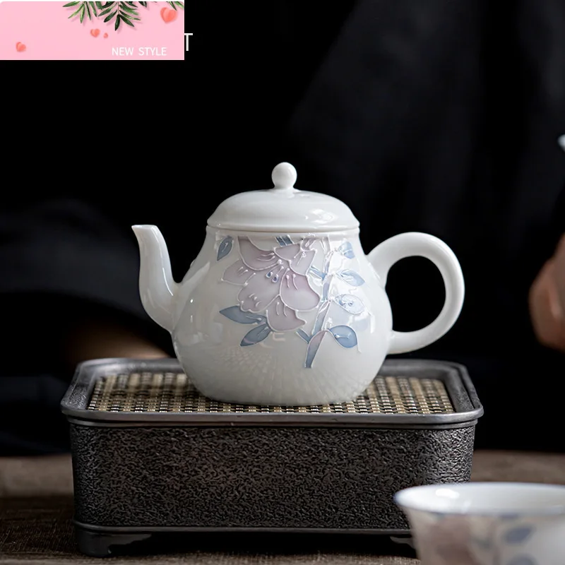 

160 мл китайские керамические чайники ручной работы, ручная роспись, цветочный узор, фарфоровый чайник, бытовой чайник, портативный чайный сервиз для путешествий