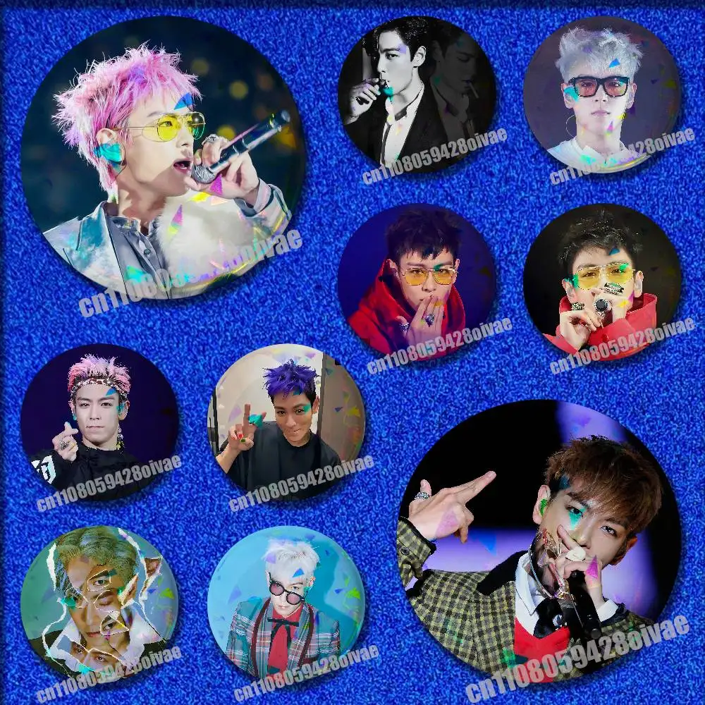 For T-Top C-Choi Seung Hyun Emblem Round Pins Insignia Badge Case Backpack Ornament 44mm Brooch Button