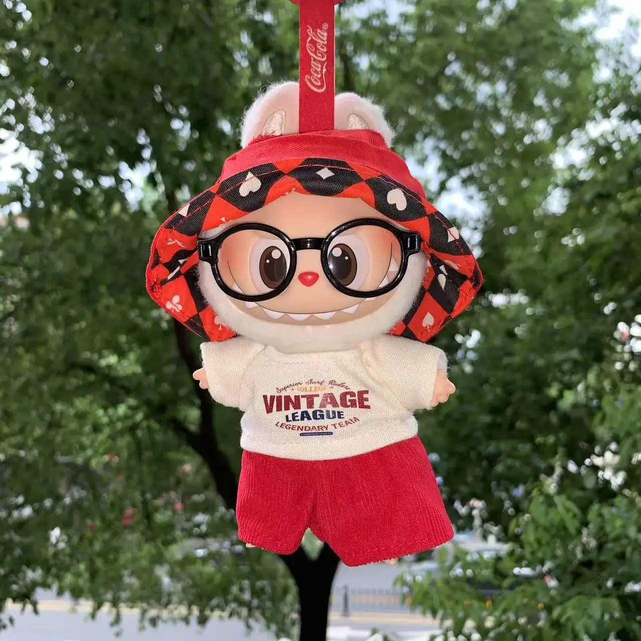 

For 17cm Mini Plush Labubu Fashion Clothing Set For Labubu Clothes Pants Hat Headwear Clothing Accessories