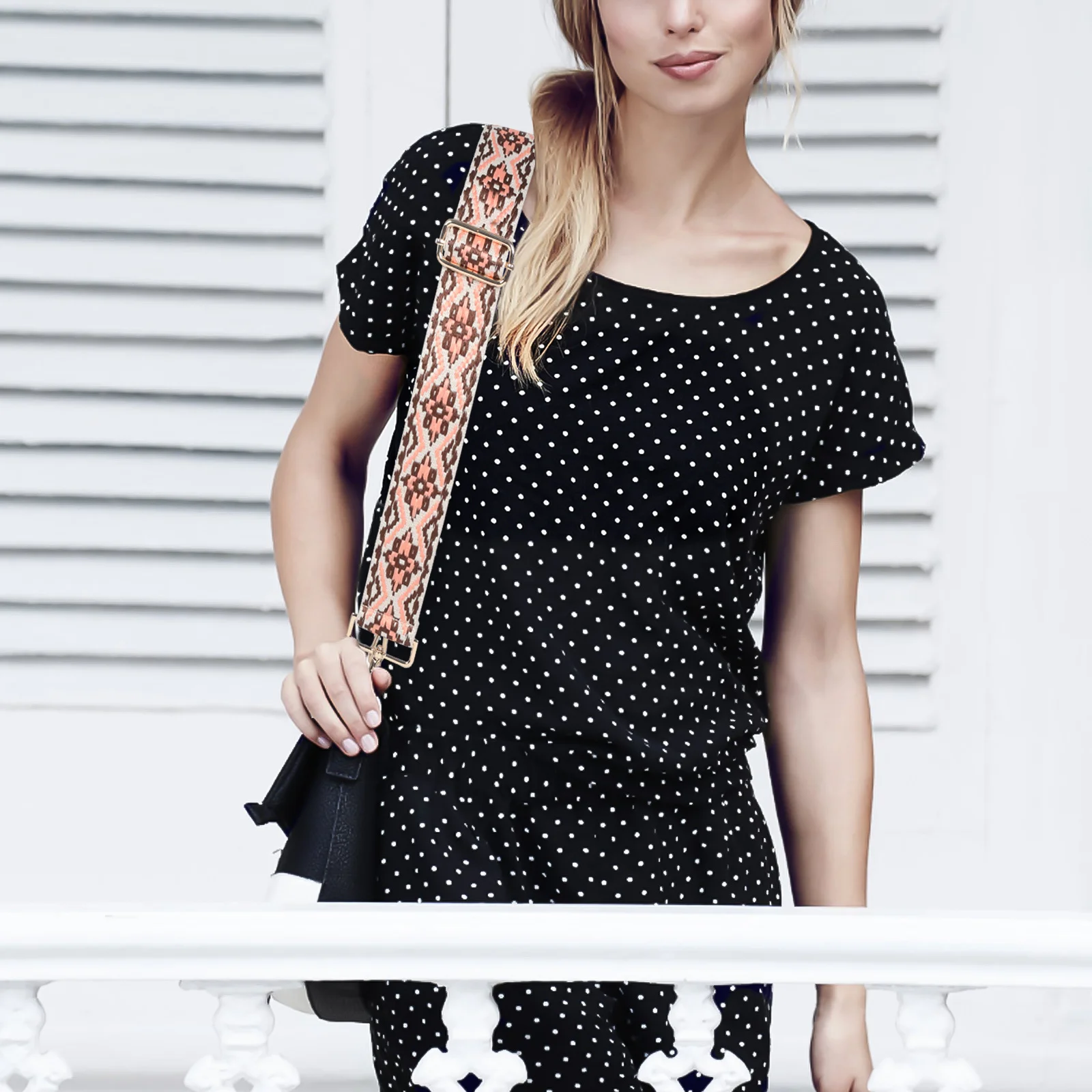 حزام كتف عريض مطرز قابل للتعديل على الطراز العرقي، حقيبة كروس مريحة، حزام محفظة، حقيبة يد مزخرفة #5