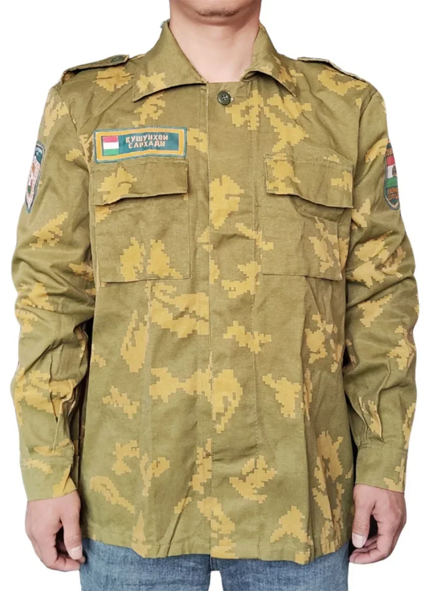 Novas roupas camufladas de exportação, top único feito de tecido de algodão e poliéster para entusiastas militares ao ar livre, resistentes e desgaste