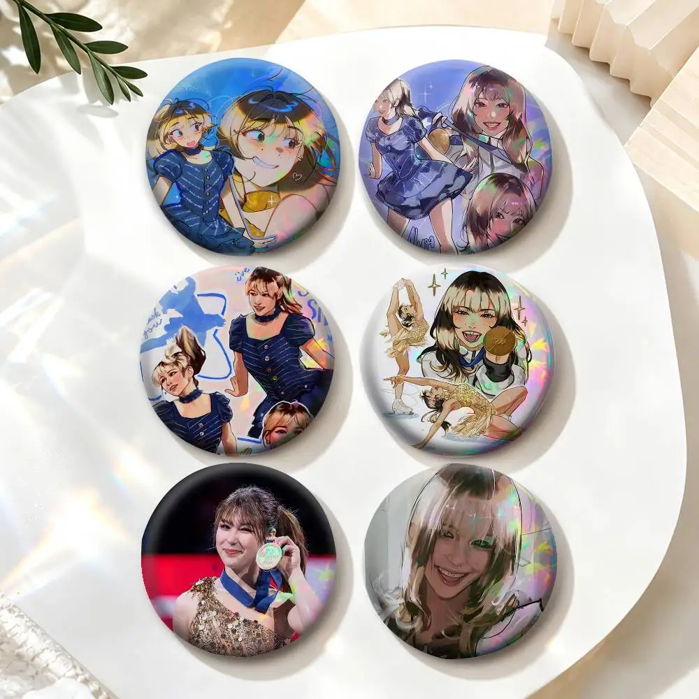 A-Alysa Liu USA Skating  Badges Creative Tinplate Button PinsBrooch Badge Clothes Backpack