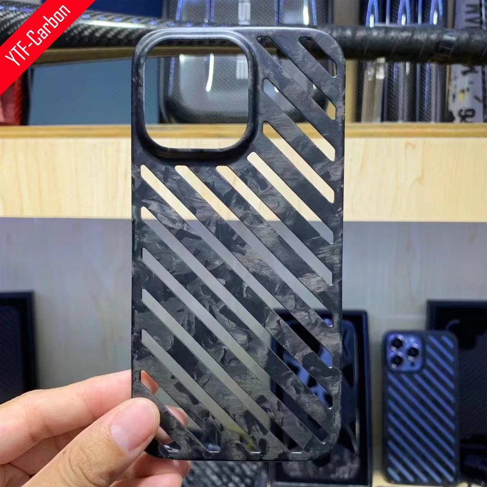 YTF-carbon carbon fiber Ultra Thin hollow-carved design original desig Cover For iPhone 14 Pro Max/iPhone 13 Pro case