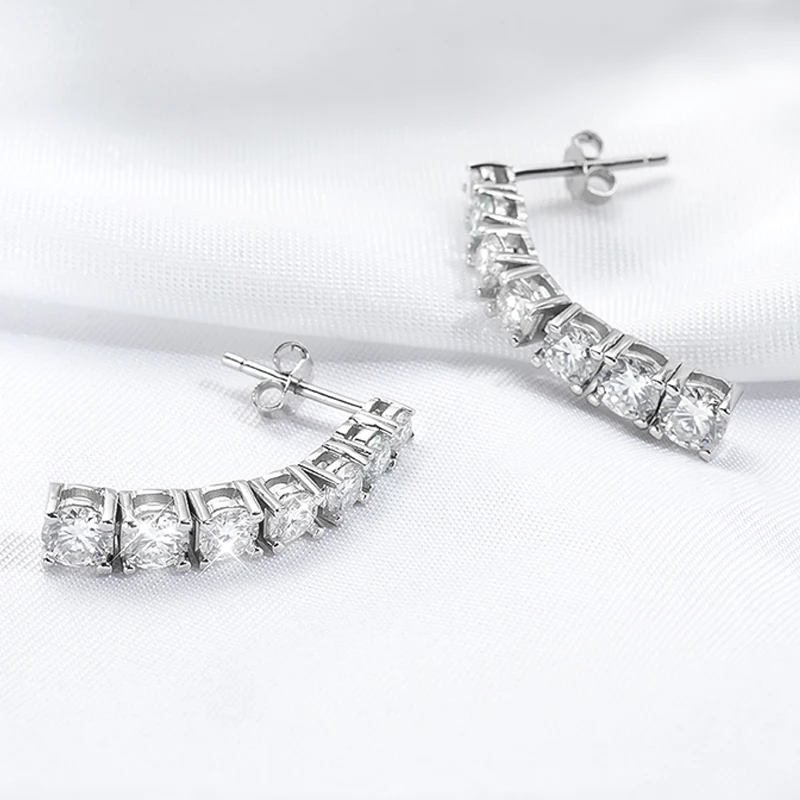 Smyoue D Color Full Moissnaite Drop Earrings for Women Pass Diamond Test 100% 925 Sterling Silver Long Tassel Earrings Wholesale view 4