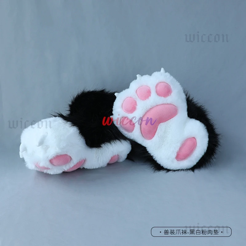 8 Colors Large Plush Cosplay Costume Furry Animal Paw Shoes Cat Paw Cute Plush Fursuit Animal Foot Socks Christmas Birthday Gift