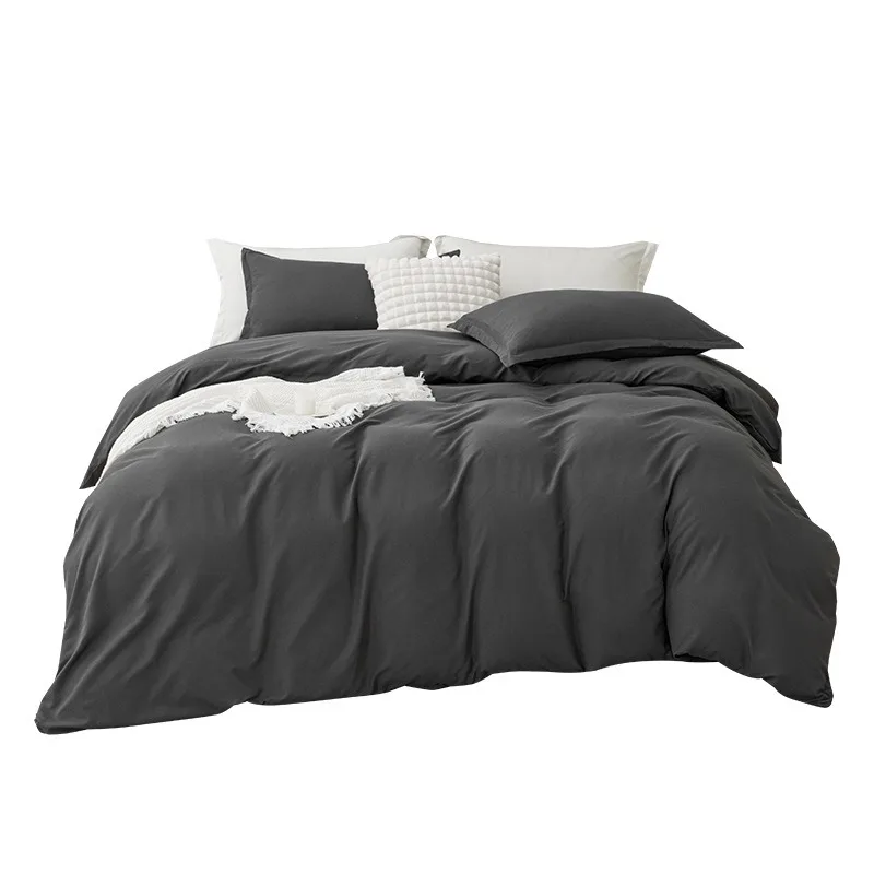 Duvet Cover Queen Size Soft Bedding Set for Adults, Zipper Closure, 4 Pieces, Includes 1 Duvet Cover Pillowcases*2, 1 Flat Sheet