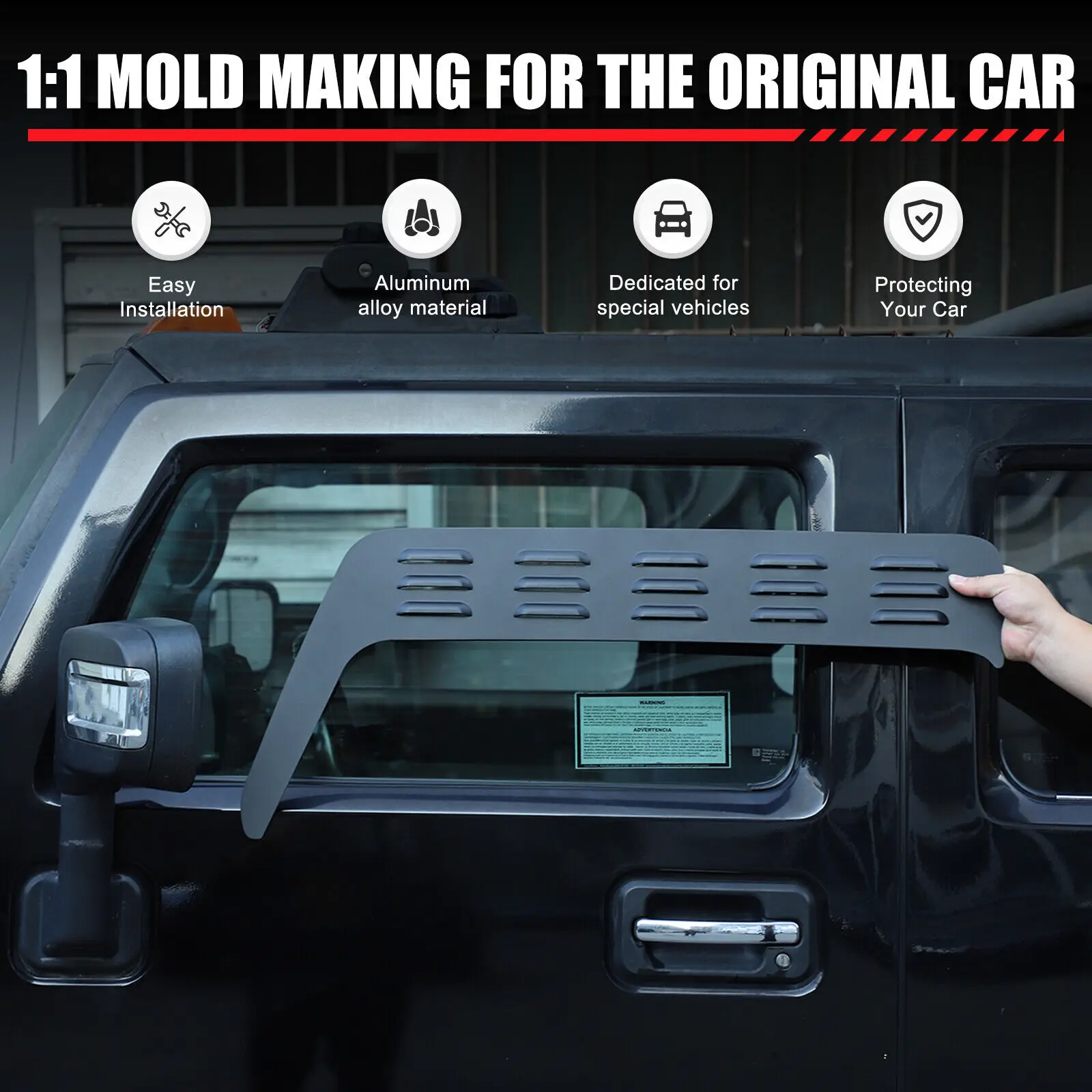 

Aluminum Alloy Car Front Rear Window Air Ventilation Shutters Plate Trim For Hummer H2 2003-2009 Protection Kit Accessories
