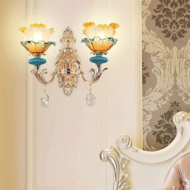 RONIN Luxury Crystal Wall Lamp European Living Room Bedroom Bedside Lamp Background Wall Corridor Villa Hotel Lighting image 3