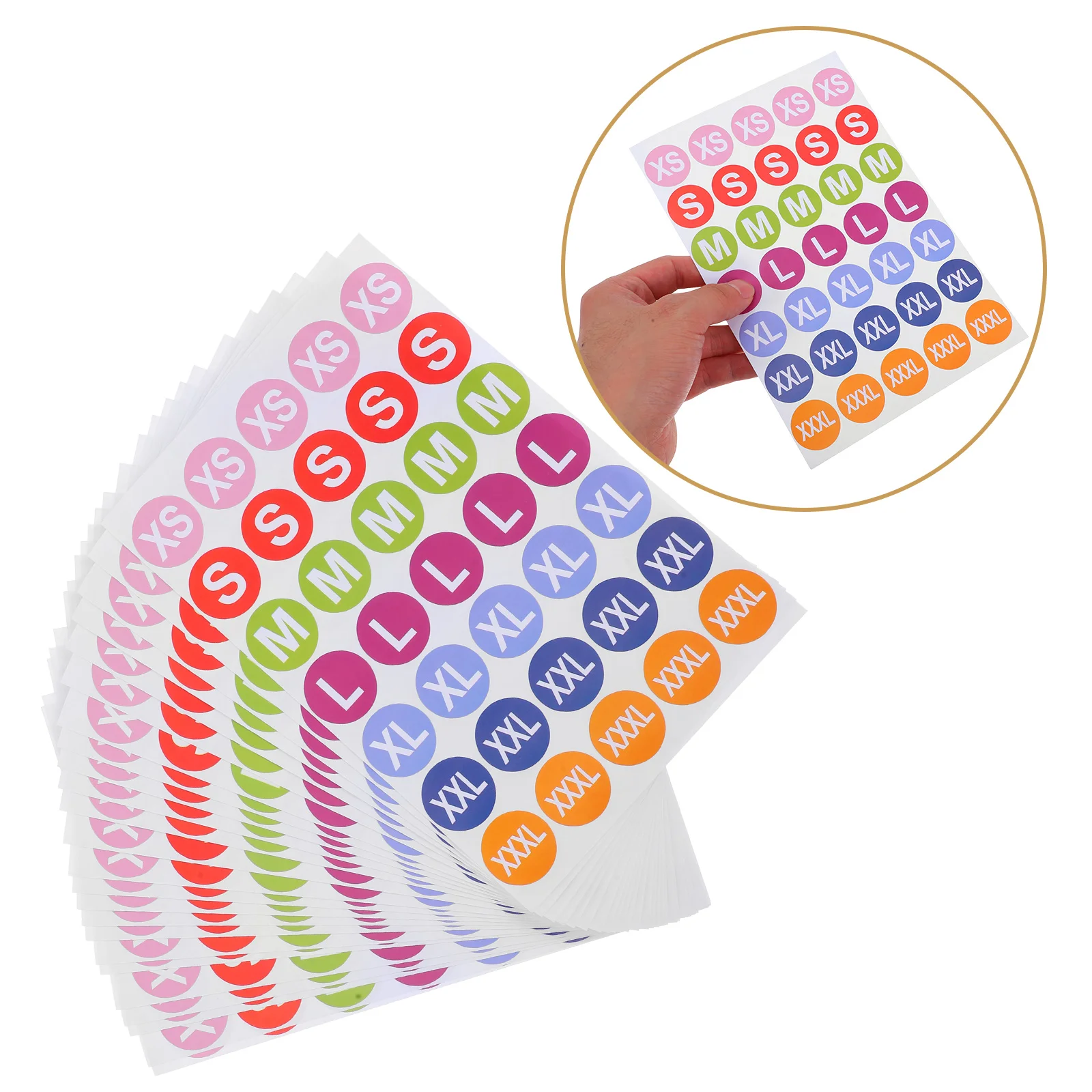 

25 Sheets Clothing Size Stickers Strong Adhesion Reusable Clear Information Various Applications Portable Adhesive Labels T