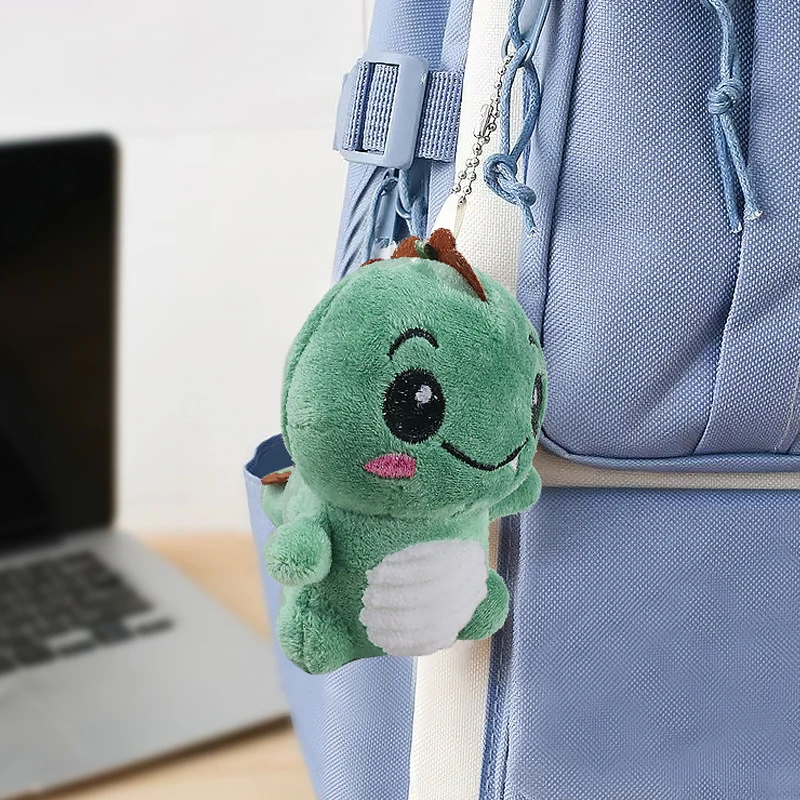 Cute Blush Dinosaur Plush Keychain Cartoon Animal Stuffed Doll Keyring Lovely Backpack Pendant Decoration Best Friend Gifts