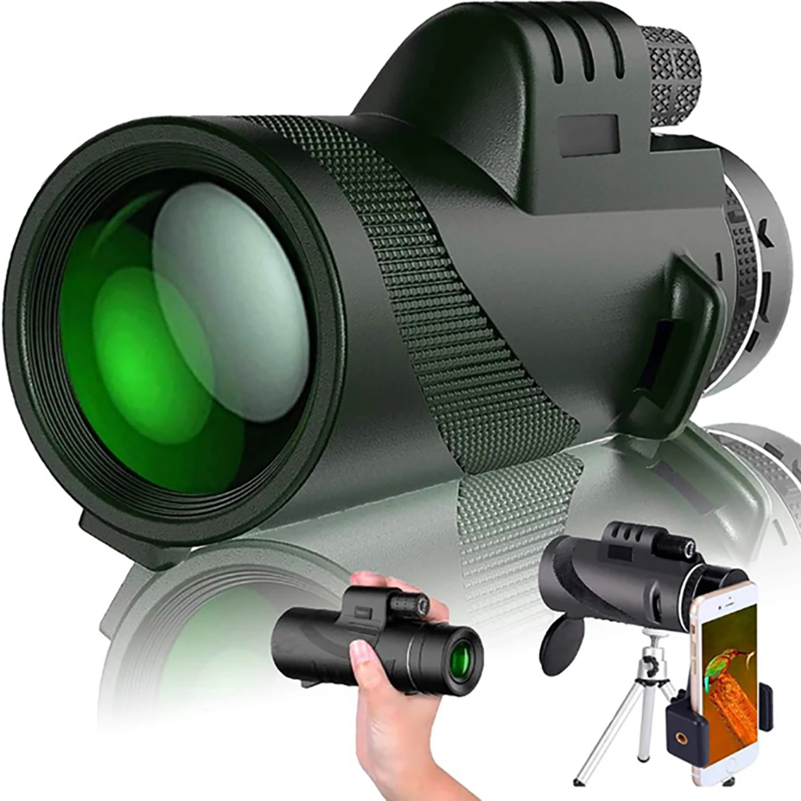 Imagem -03 - Telescópio Monocular Zoom de Longo Alcance Prisma Bak4 Tripé Clip 80x100 8000m Adequado para Caça Exterior Acampamento Vista Olímpica