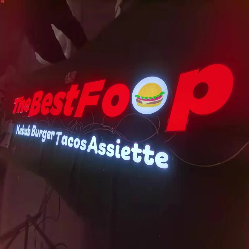 Fabrik Steckdose außen verwenden hohe helligkeit vorne licht acryl led buchstaben für shop name signage