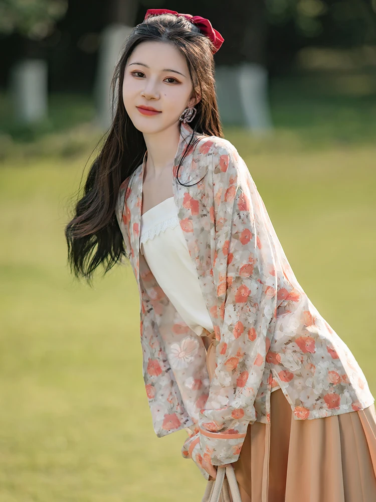 UMI MAO Improved Hanfu Song Dynasty Style Ancient Costume Airplane Sleeves Song Pants Daily Commuting Summer Women's Set