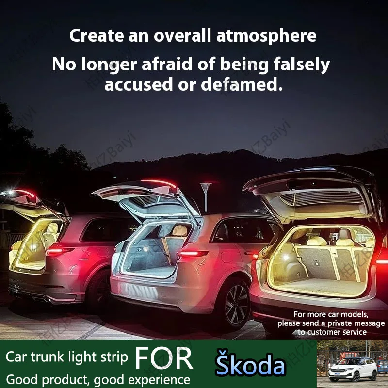

For Skoda Full range rear trunk lights for cars, SUVs, sedans, taillights, ambient lights, automatic 200cm 400cm