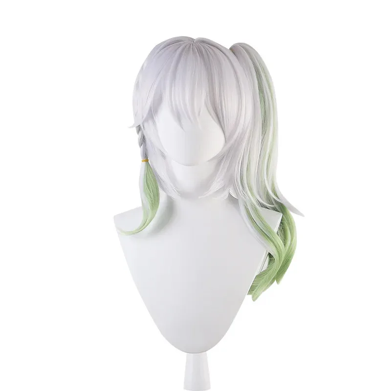 

LQСеребристо-белый градиентный светло-зеленый парик с хвостиком, оригинальный парик бога, игровой персонаж