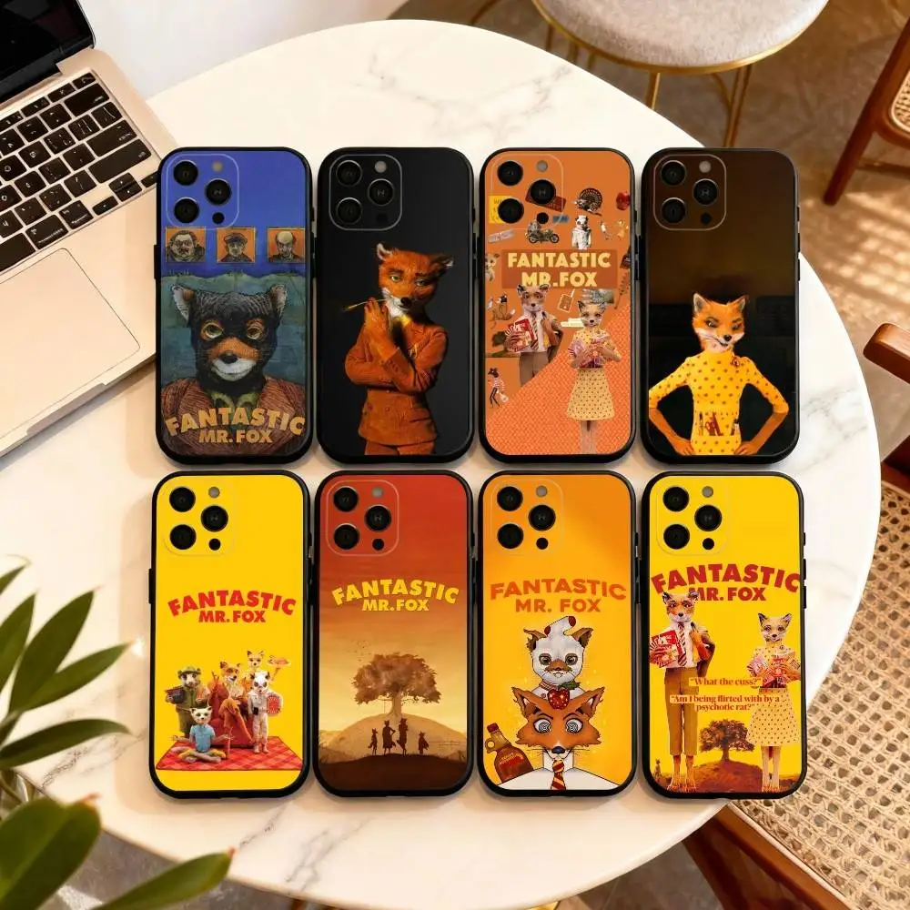 Funda de Teléfono F-Fantastic-C Mr F-Fox para iPhone 17,16,15,14,13,12,11 Plus,Pro Max,XS, Funda Negra de Silicona Suave